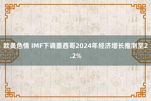欧美色情 IMF下调墨西哥2024年经济增长推测至2.2%