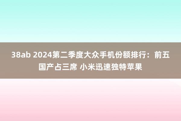 38ab 2024第二季度大众手机份额排行：前五国产占三席 小米迅速独特苹果
