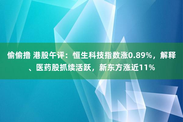偷偷撸 港股午评：恒生科技指数涨0.89%，解释、医药股抓续活跃，新东方涨近11%