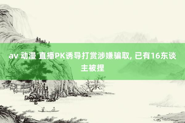 av 动漫 直播PK诱导打赏涉嫌骗取, 已有16东谈主被捏