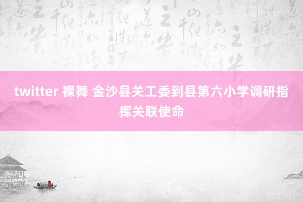 twitter 裸舞 金沙县关工委到县第六小学调研指挥关联使命