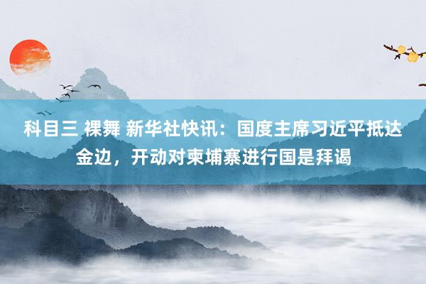 科目三 裸舞 新华社快讯：国度主席习近平抵达金边，开动对柬埔寨进行国是拜谒