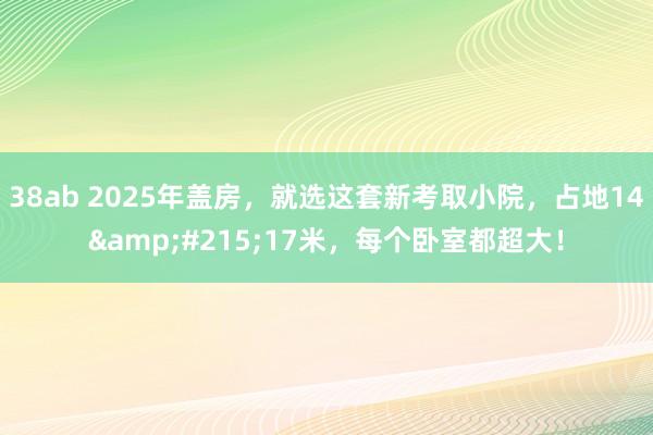38ab 2025年盖房，就选这套新考取小院，占地14&#215;17米，每个卧室都超大！